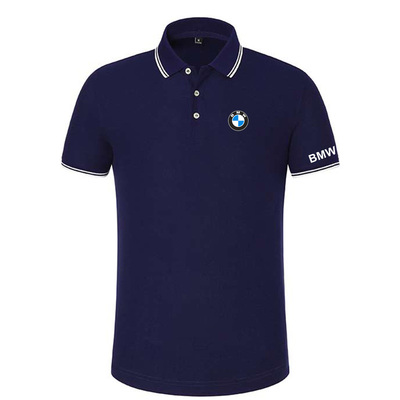 2022 Polo BMW Homme Piqué de Coton Col Contrasté Manche Courte Slim Fit